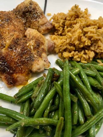 Baked chicken and green beans