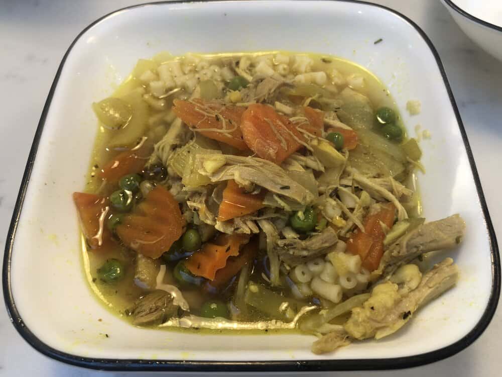 Homemade chicken soup with ginger