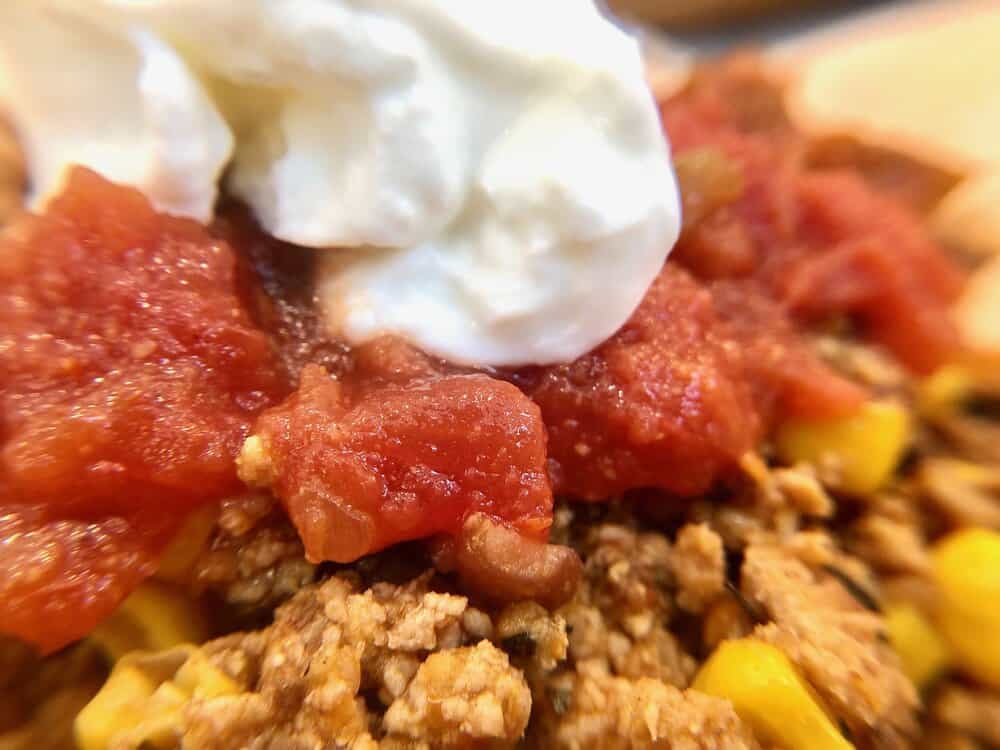 Close up of healthy turkey tacos
