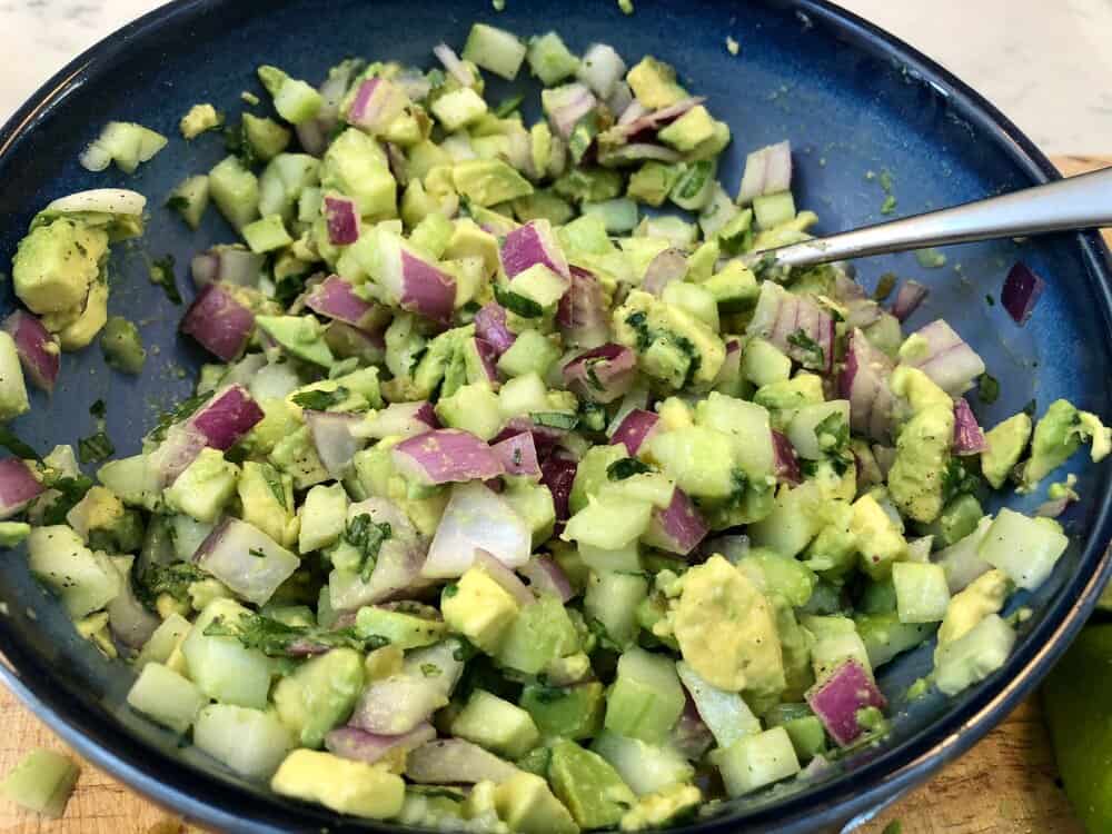 Vegetables mixed in a bowl