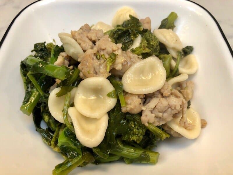 Orecchiette with Broccoli Rabe and Sausage - The Skinny Guinea