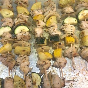 Chicken skewers in the oven