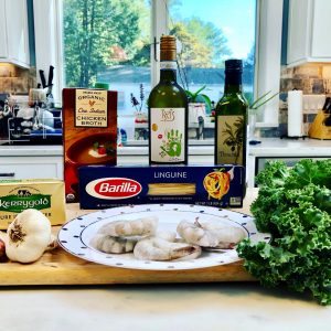 Ingredients laid out on a cutting board