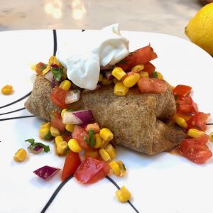 Baked beef chimichangas