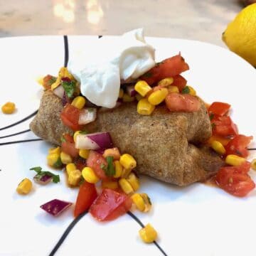 Baked beef chimichangas