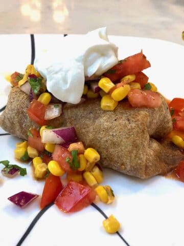 Baked beef chimichangas