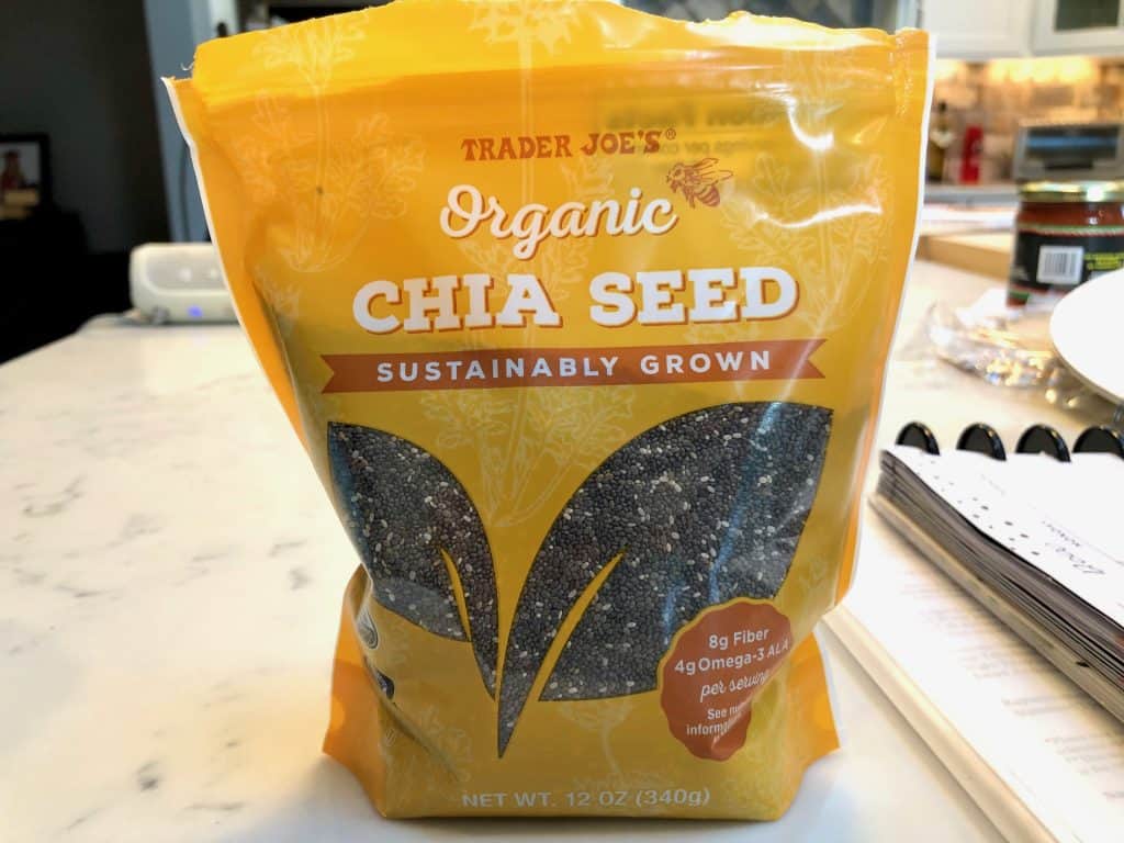 A bag of chia seeds