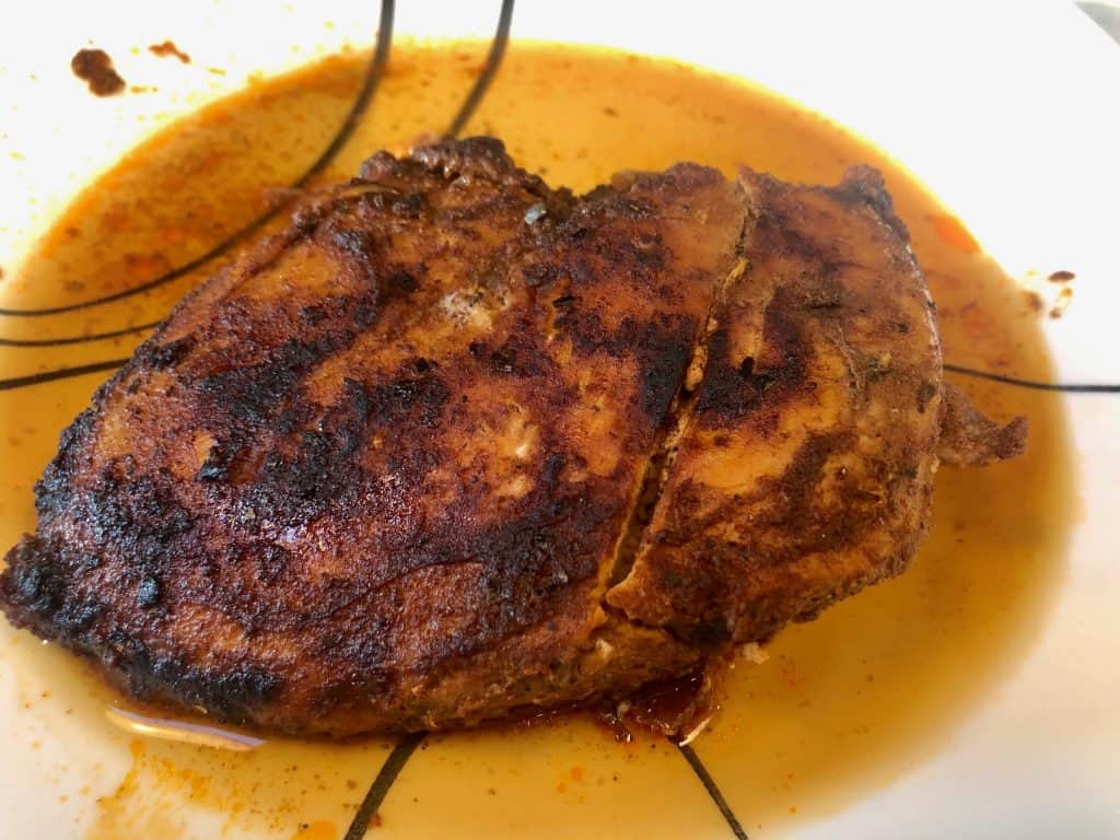 Cooked marinated chicken breast