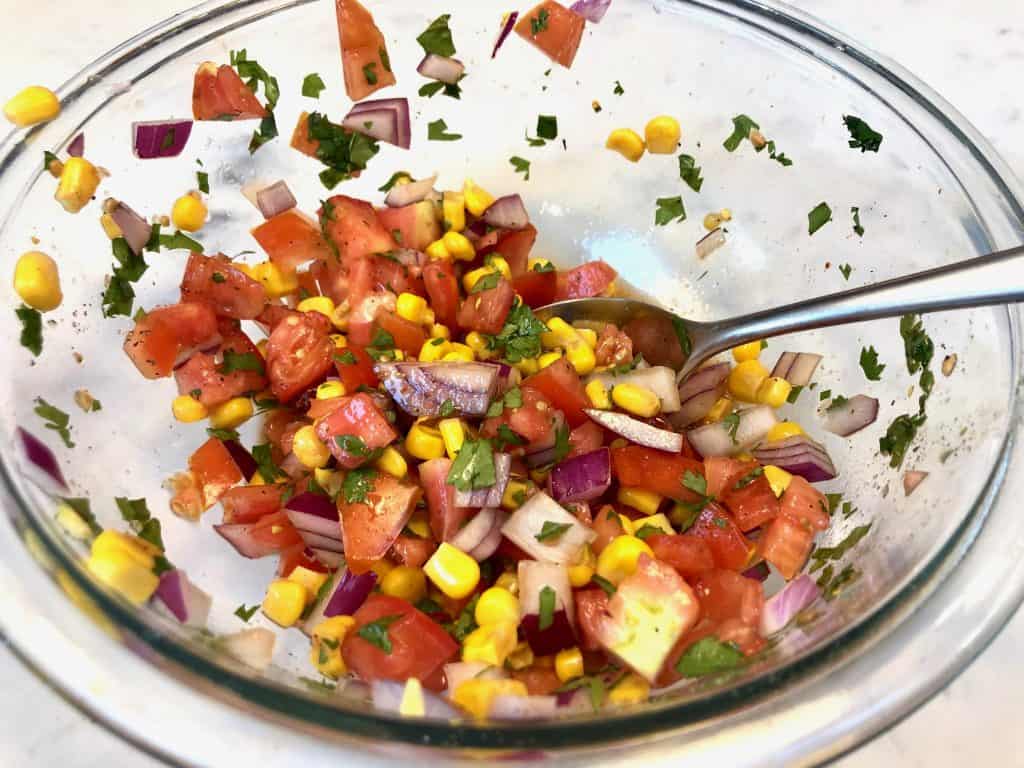 Homemade salsa in a bowl
