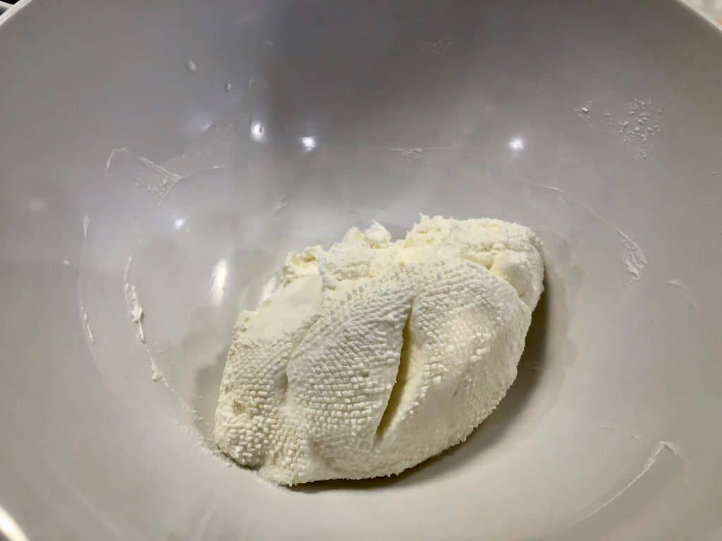 Ricotta cheese in a bowl