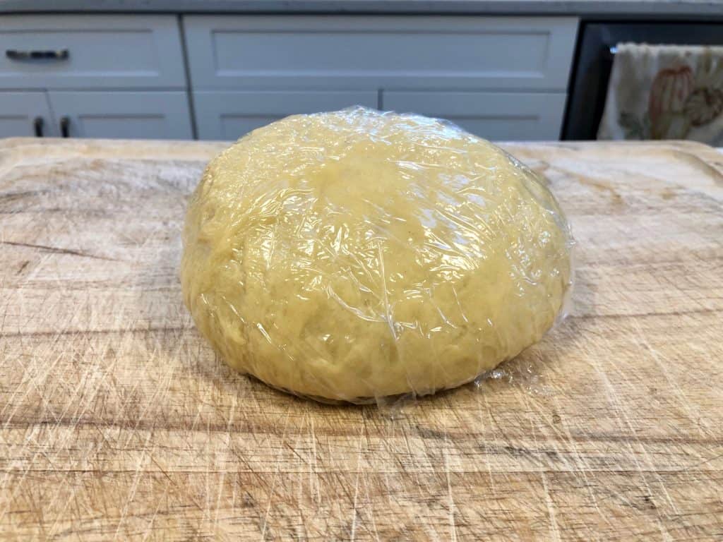 Egg pasta dough in a ball