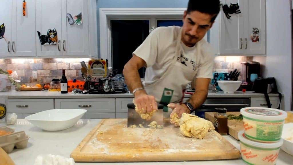 Scrapping up loose pasta dough