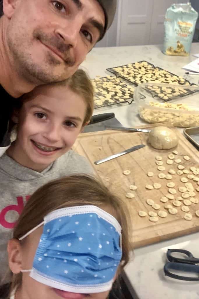 family making pasta