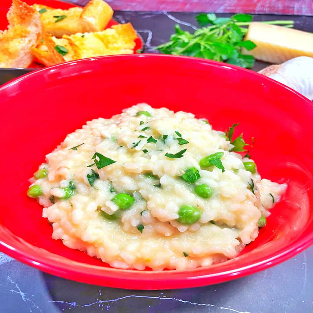 Creamy Parmesan Risotto with Peas The Skinny Guinea